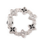 Hip-hop zircon colored infinite four-leaf clover bracelet by nowadaysfashion