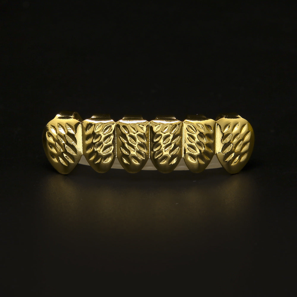 Hip-hop polished braces with gold electroplating by nowadaysfashion
