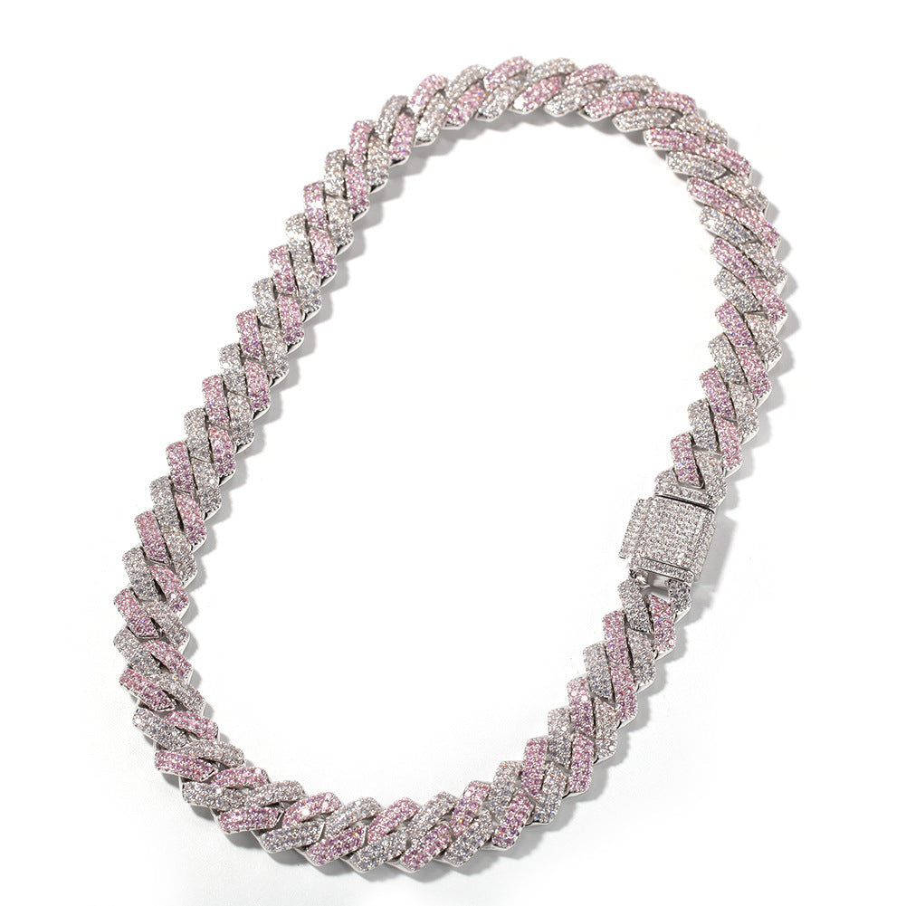 Hip-hop bar-style Cuban zircon-encrusted necklace by nowadaysfashion