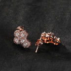 Hip-hop fashion diamond-encrusted cross stud earrings by nowadaysfashion