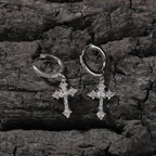 Hip-hop cubic zirconia cross earrings by nowadaysfashion