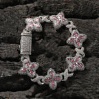 Hip-hop zircon colored infinite four-leaf clover bracelet by nowadaysfashion
