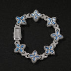 Hip-hop zircon colored infinite four-leaf clover bracelet by nowadaysfashion
