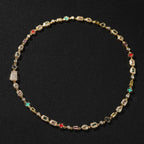Hip-Hop Diamond-Encrusted 6mm Colored Gemstone Bracelet by nowadaysfashion