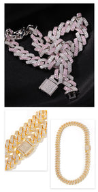 Hip-hop bar-style Cuban zircon-encrusted necklace by nowadaysfashion