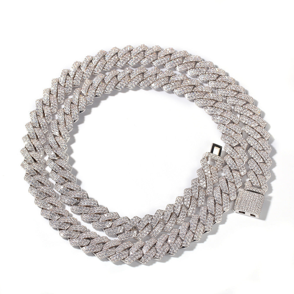 Hip-hop bar-style Cuban zircon-encrusted necklace by nowadaysfashion