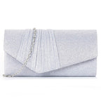 Flash material wrinkle zipper bag cover handbag