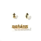 Hip-hop polished braces with gold electroplating by nowadaysfashion