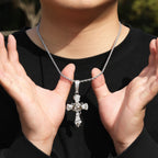 Hip-hop rose cross necklace with 5A zircon inlay by nowadaysfashion