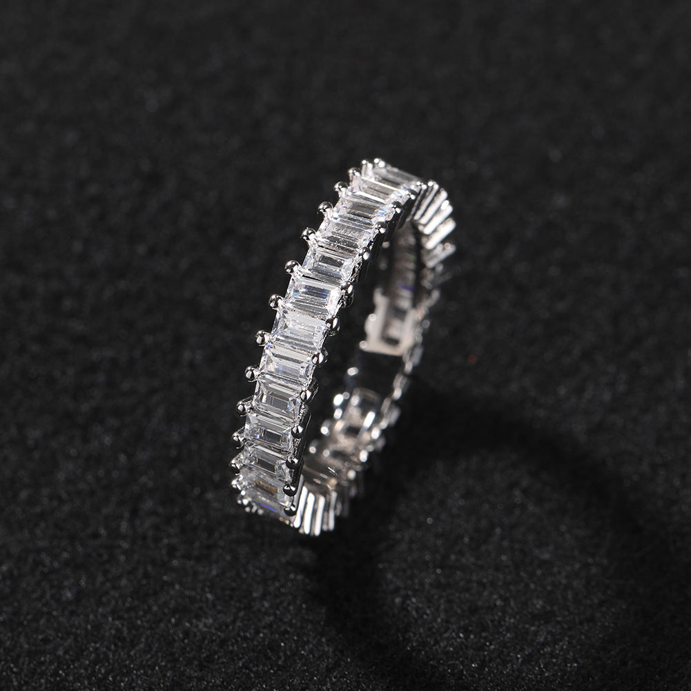 Cool and handsome men's hip-hop diamond-encrusted five-piece ring set by nowadaysfashion
