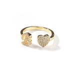 Hip-hop zircon-encrusted 26 English letters ring by nowadaysfashion