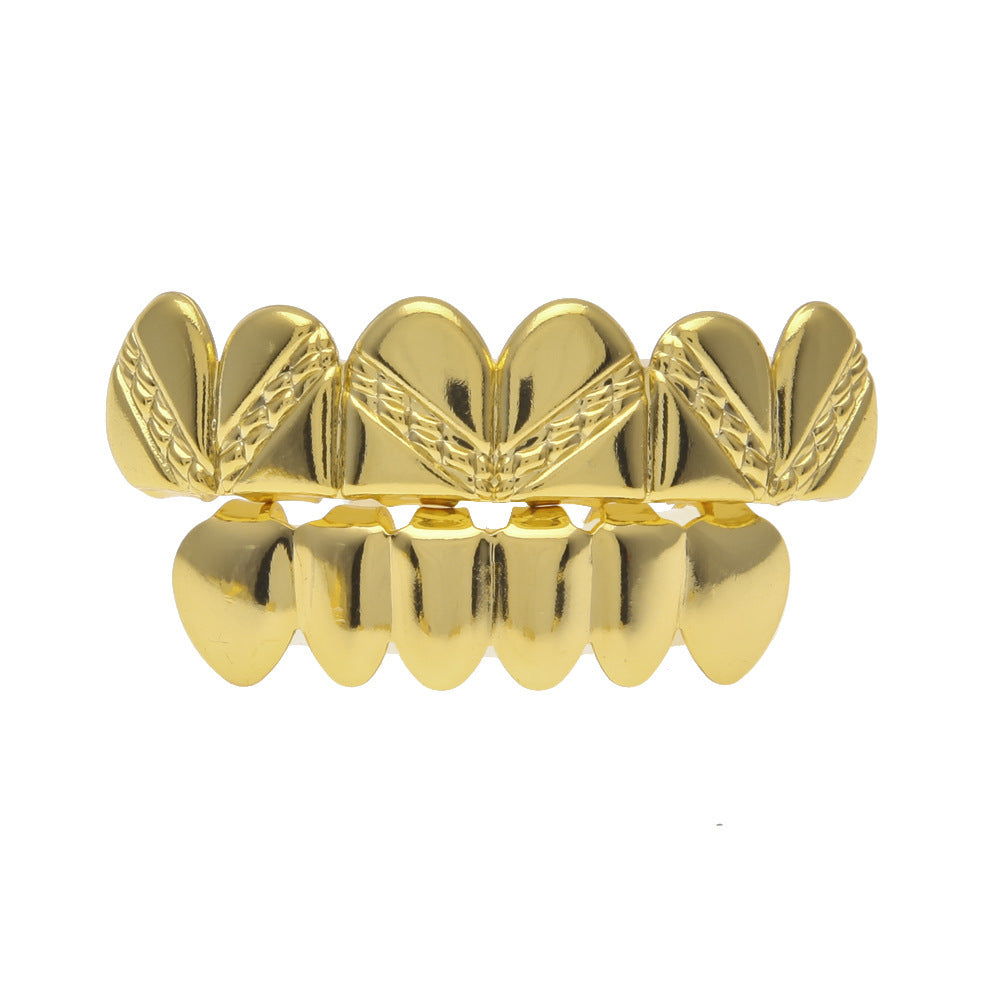 Hip-hop polished braces with gold electroplating by nowadaysfashion