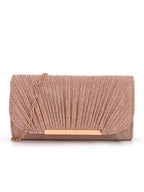 Pleated high sewing round bottom hand-held evening bag