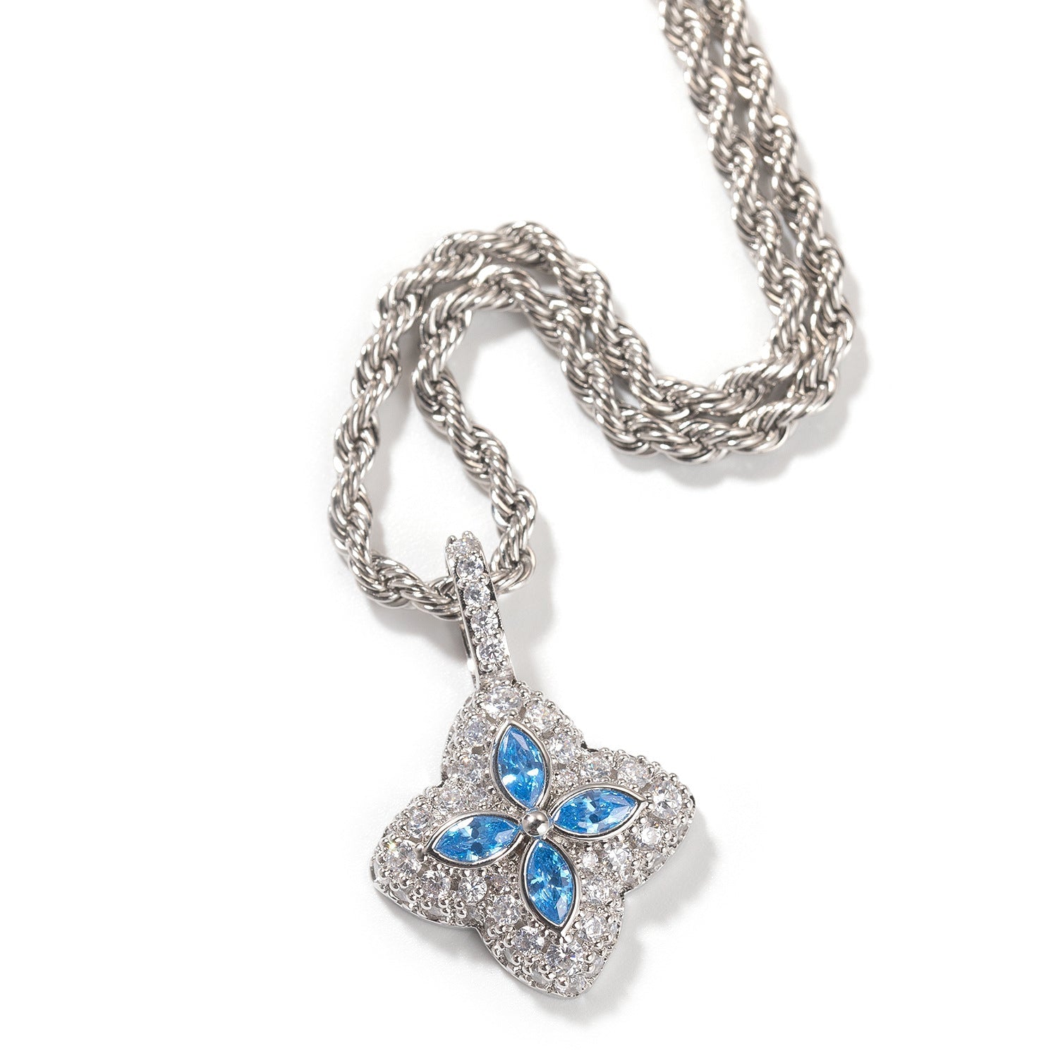 Cubic Zirconia Colorful Four-Leaf Clover Pendant by nowadaysfashion