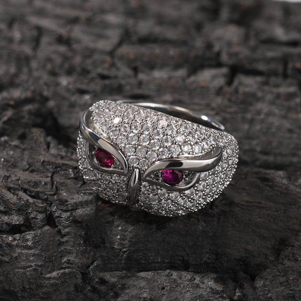 Hip-hop creative owl zircon-encrusted ring by nowadaysfashion