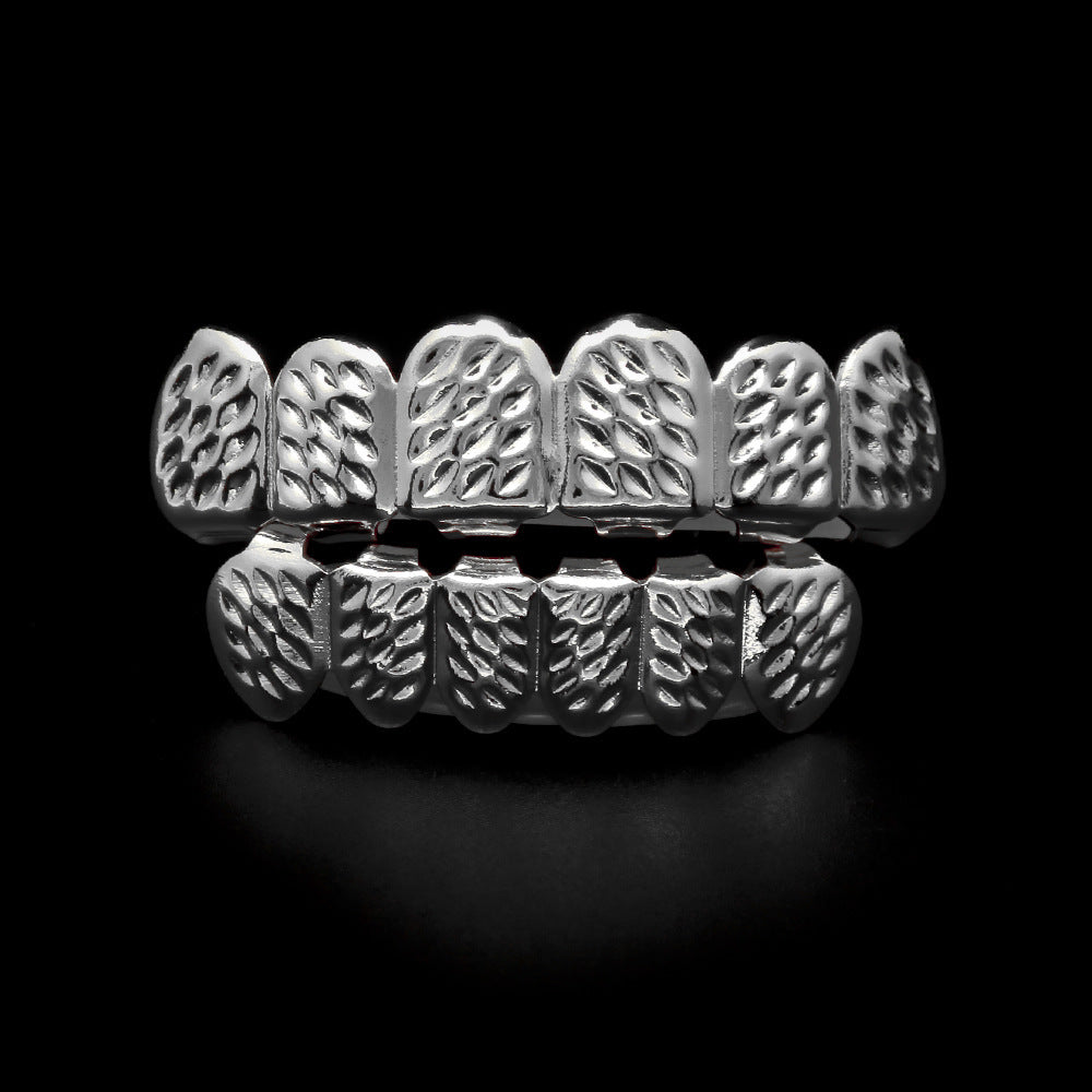 Hip-hop polished braces with gold electroplating by nowadaysfashion