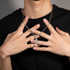 Hip-Hop Diamond-Encrusted Zircon Cross Necklace by nowadaysfashion