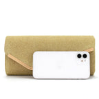 Round bottom metal flap versatile cosmetic bag