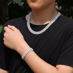 Hip-hop bar-style Cuban zircon-encrusted necklace by nowadaysfashion