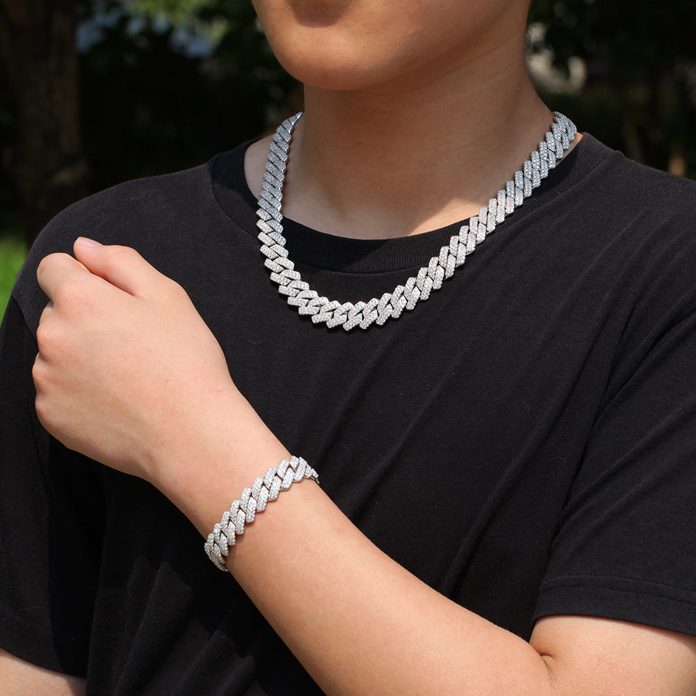 Hip-hop bar-style Cuban zircon-encrusted necklace by nowadaysfashion