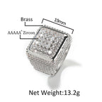 Hip-hop large square ring with zircon by nowadaysfashion