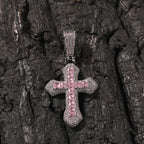 Hip-hop copper-inlaid purple zircon cross necklace by nowadaysfashion