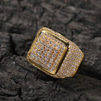 Hip-hop large square ring with zircon by nowadaysfashion