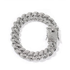 Hip-Hop 12mm Diamond-Encrusted Cuban Chain Bracelet by nowadaysfashion