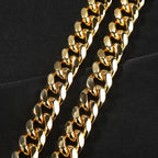 Hip-hop diamond-encrusted clasp smooth Cuban chain by nowadaysfashion