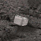 Hip-hop square diamond-encrusted couple ring by nowadaysfashion