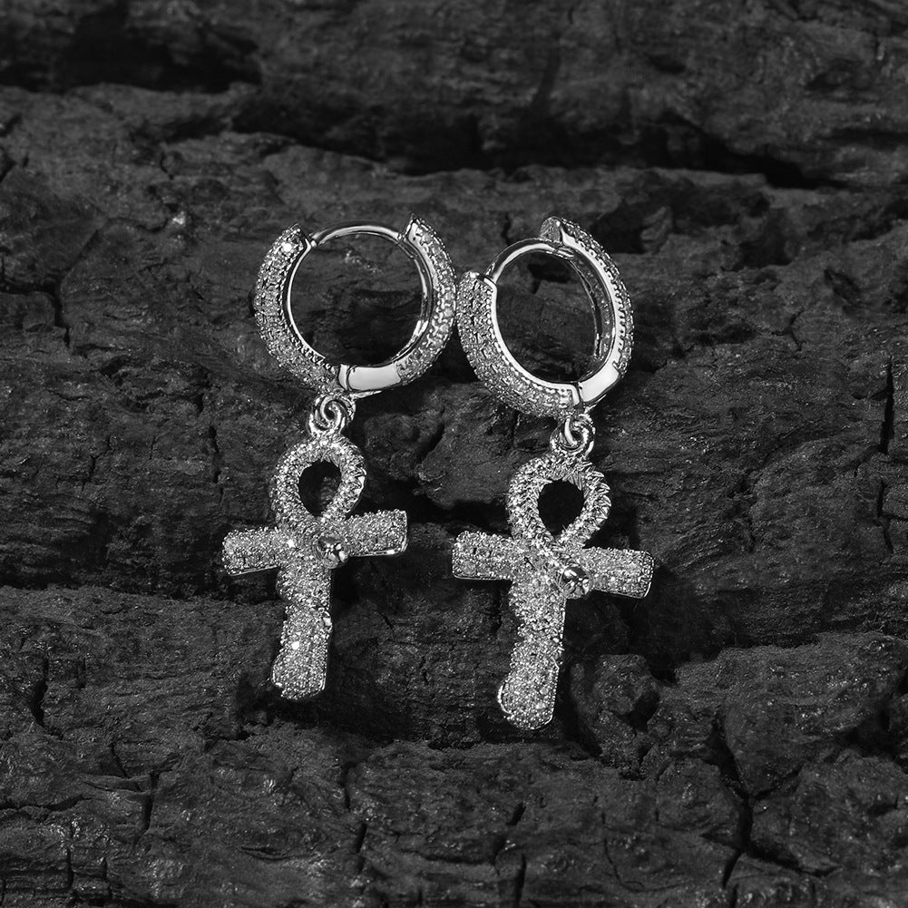 Hip-hop Anhe snake zircon earrings by nowadaysfashion