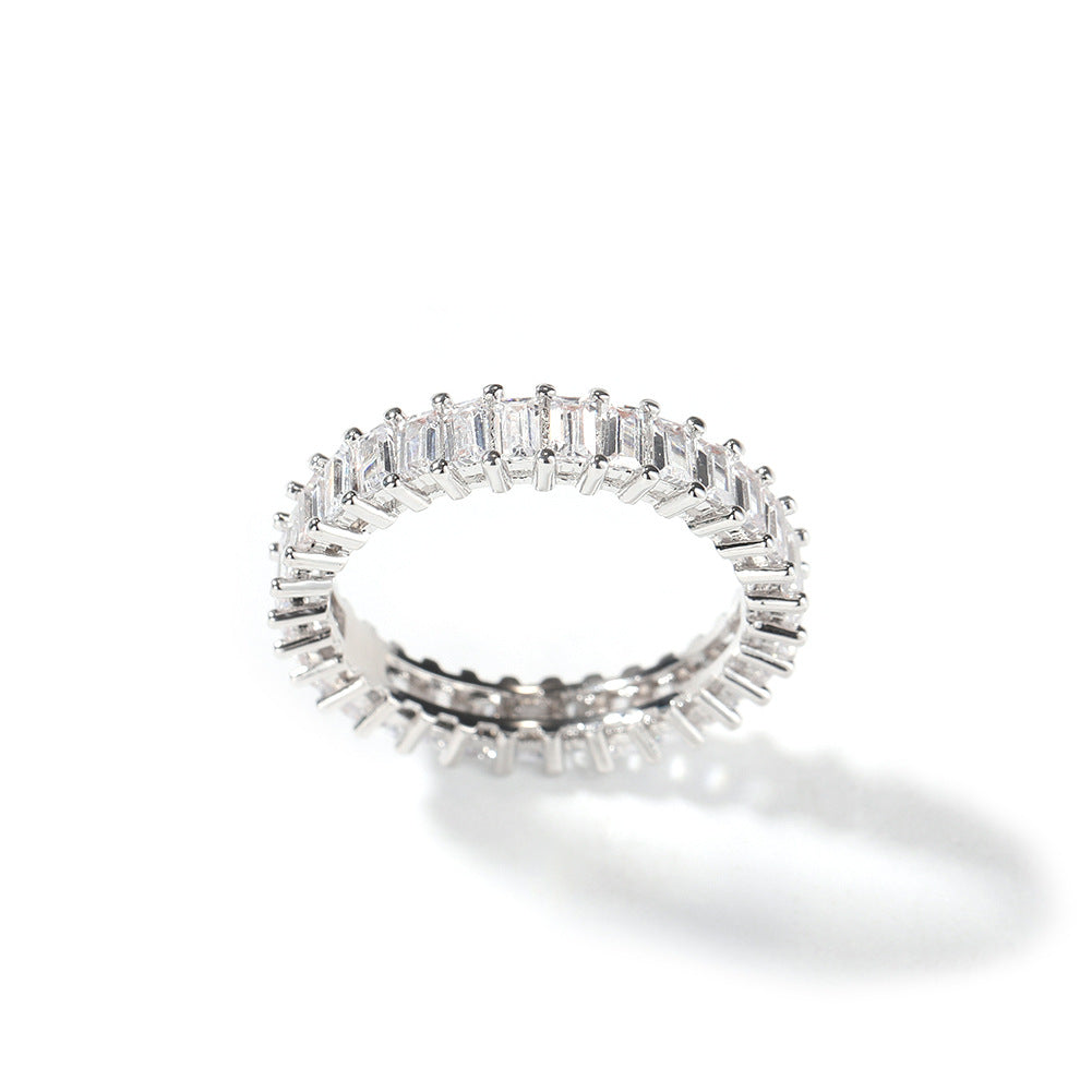 Cool and handsome men's hip-hop diamond-encrusted five-piece ring set by nowadaysfashion