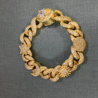 Hip-hop zircon-encrusted sun, star and eye necklace by nowadaysfashion