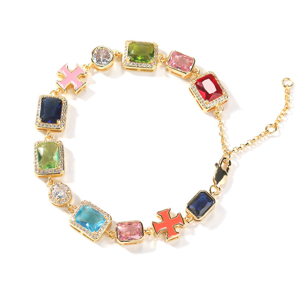 Exquisite diamond-encrusted colored gemstone bracelet and necklace by nowadaysfashion