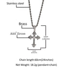 Hip-Hop Diamond-Encrusted Zircon Cross Necklace by nowadaysfashion