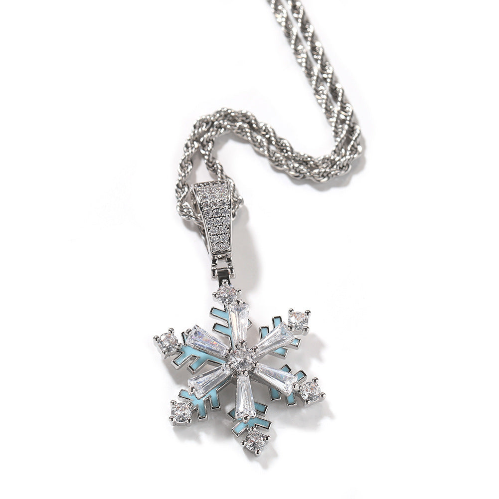 Winter rotating snowflake luminous oil drop pendant by nowadaysfashion