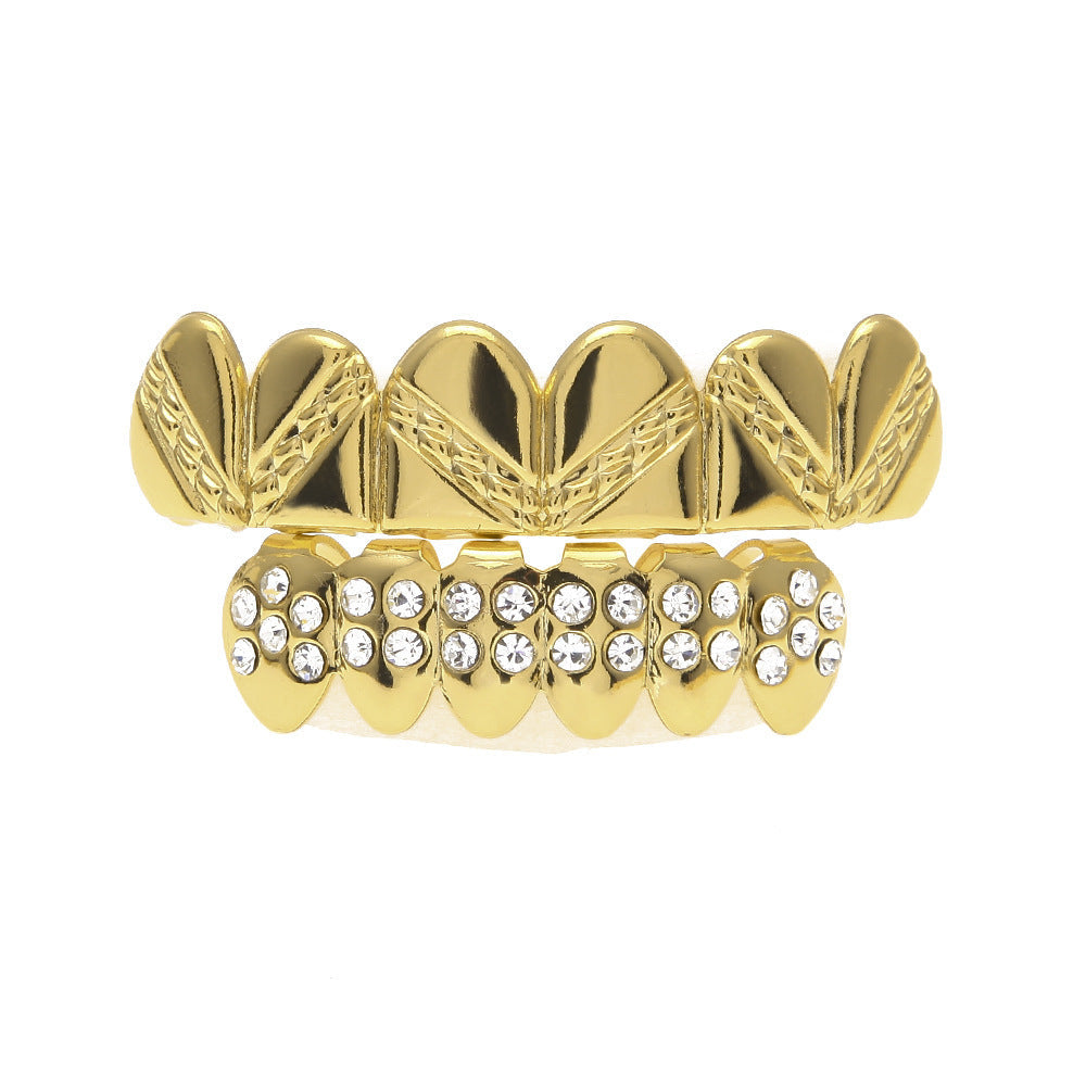 Hip-hop polished braces with gold electroplating by nowadaysfashion