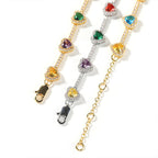 Hip-hop colorful heart-shaped adjustable bracelet and necklace by nowadaysfashion