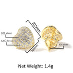 Hip Hop diamond-encrusted 925 silver stud earrings by nowadaysfashion