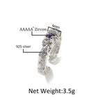 Hip-Hop 925 Silver Ring with Purple Zircon by nowadaysfashion