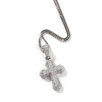 Gold-plated, diamond-encrusted mini cross necklace by nowadaysfashion