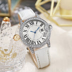 Fashion Diamond-Encrusted Women's Quartz Watch with Leather Strap by nowadaysfashion