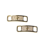 Hip-hop zircon cross smiling face broken heart shoe buckle by nowadaysfashion