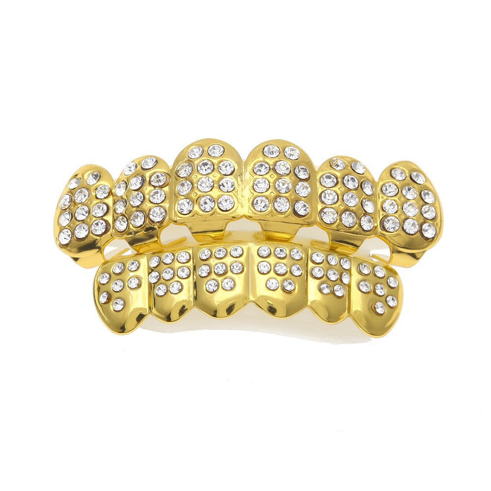 Hip-hop diamond-encrusted and gold-plated teeth grillz by nowadaysfashion
