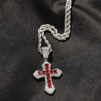 Blue Zircon Cross Hip-hop Necklace by nowadaysfashion