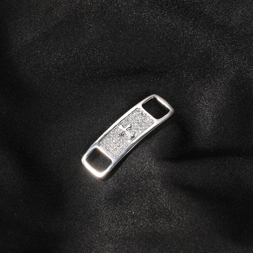 Hip-hop zircon cross smiling face broken heart shoe buckle by nowadaysfashion