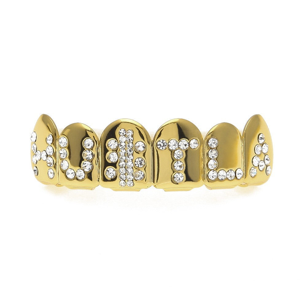 Hip-hop diamond-encrusted and gold-plated teeth grillz by nowadaysfashion