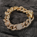 Hip-hop zircon-encrusted sun, star and eye necklace by nowadaysfashion