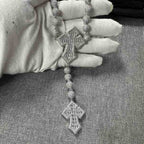 Hip Hop Beaded Zirconia Cross Necklace by nowadaysfashion
