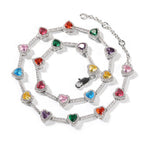 Hip-hop colorful heart-shaped adjustable bracelet and necklace by nowadaysfashion